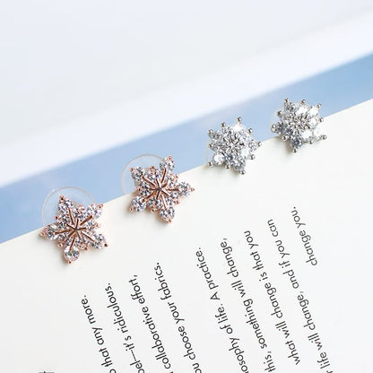 Floral Rhinestone Alloy Stud Earring (Various Designs)