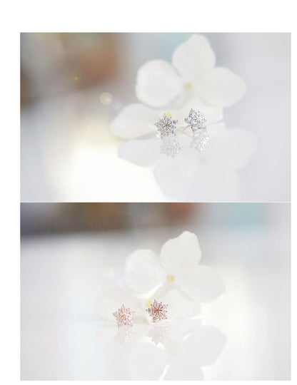 Floral Rhinestone Alloy Stud Earring (Various Designs)