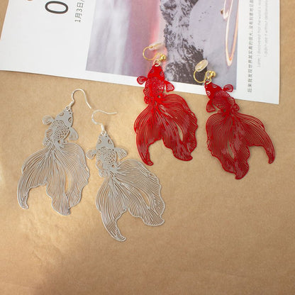 Hollow Fish Drop Earrings