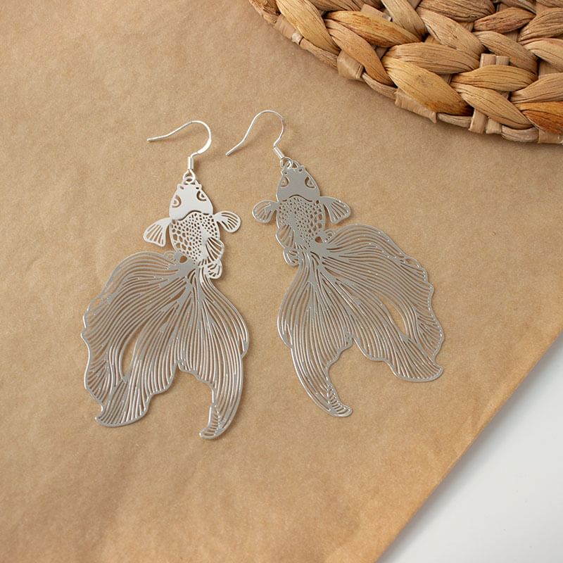 Hollow Fish Drop Earrings