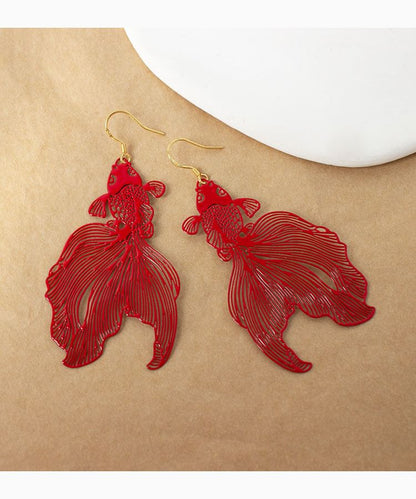 Hollow Fish Drop Earrings