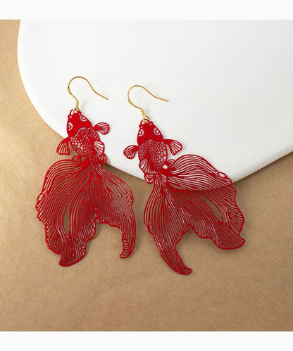 Hollow Fish Drop Earrings