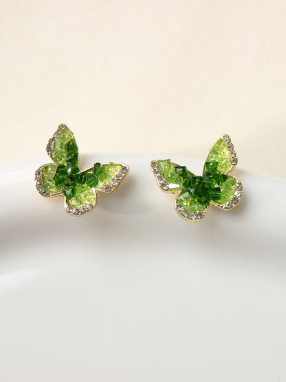 Butterfly Faux Crystal Alloy Stud Earring