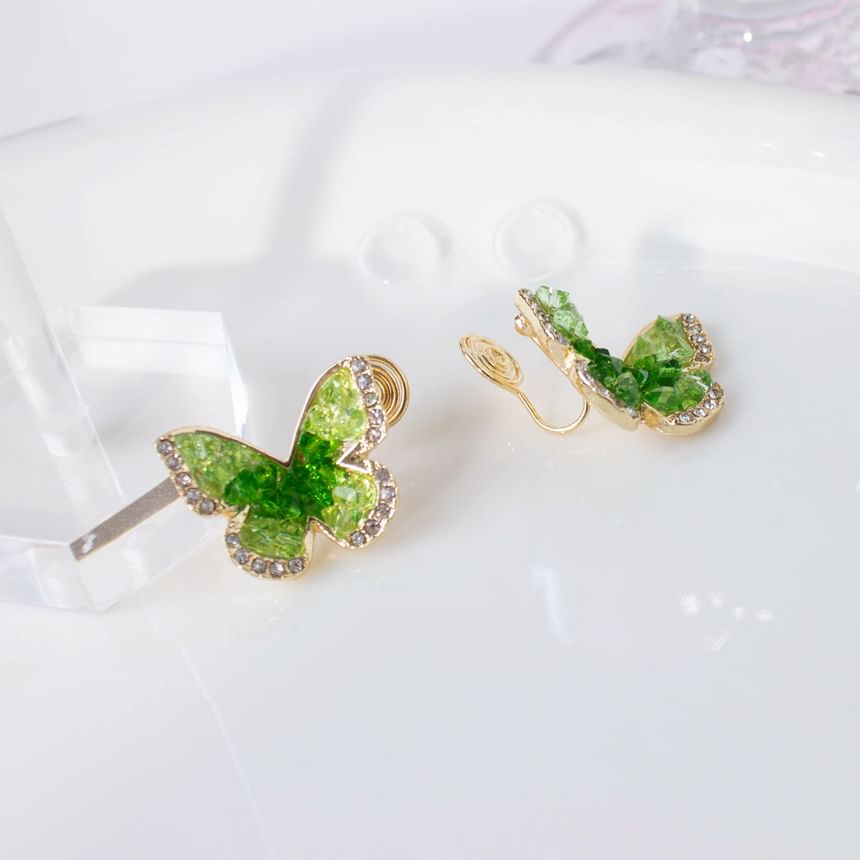 Butterfly Faux Crystal Alloy Stud Earring