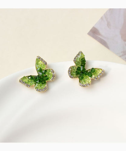 Butterfly Faux Crystal Alloy Stud Earring