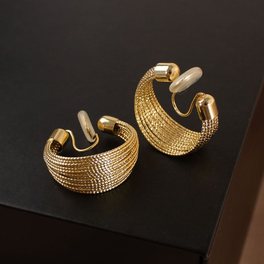 Layered Alloy Hoop Earrings