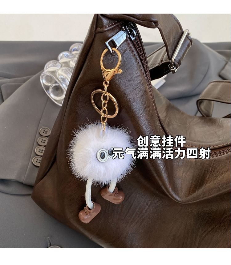 Faux Leather Crossbody Bag / Bag Charm / Set