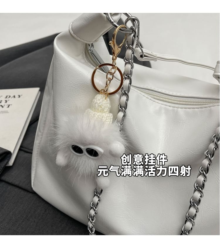 Chain Strap Faux Leather Crossbody Bag / Bag Charm / Set