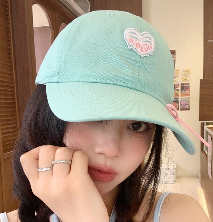 Cap Baseball Applique Heart