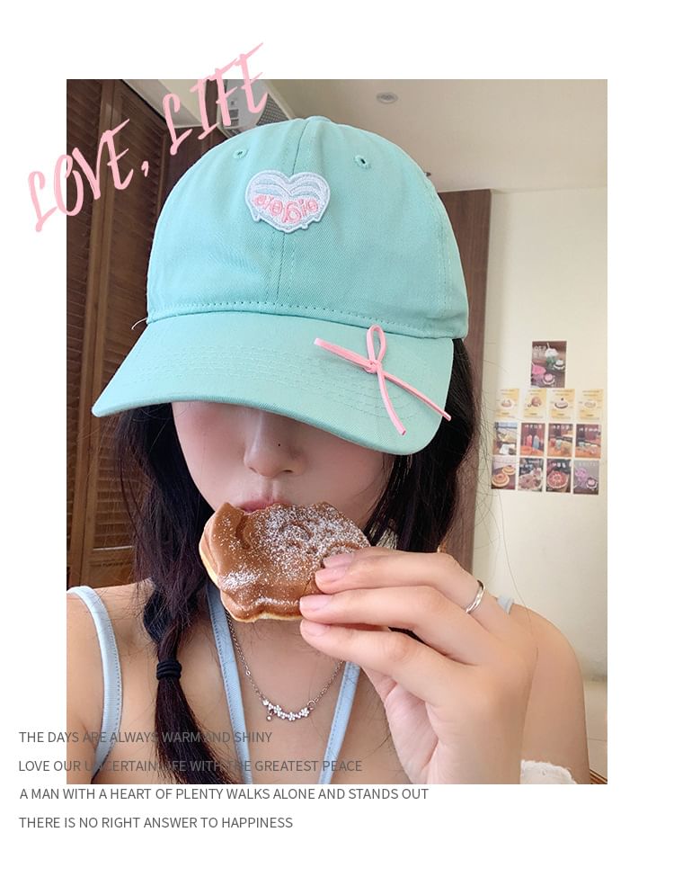 Cap Baseball Applique Heart