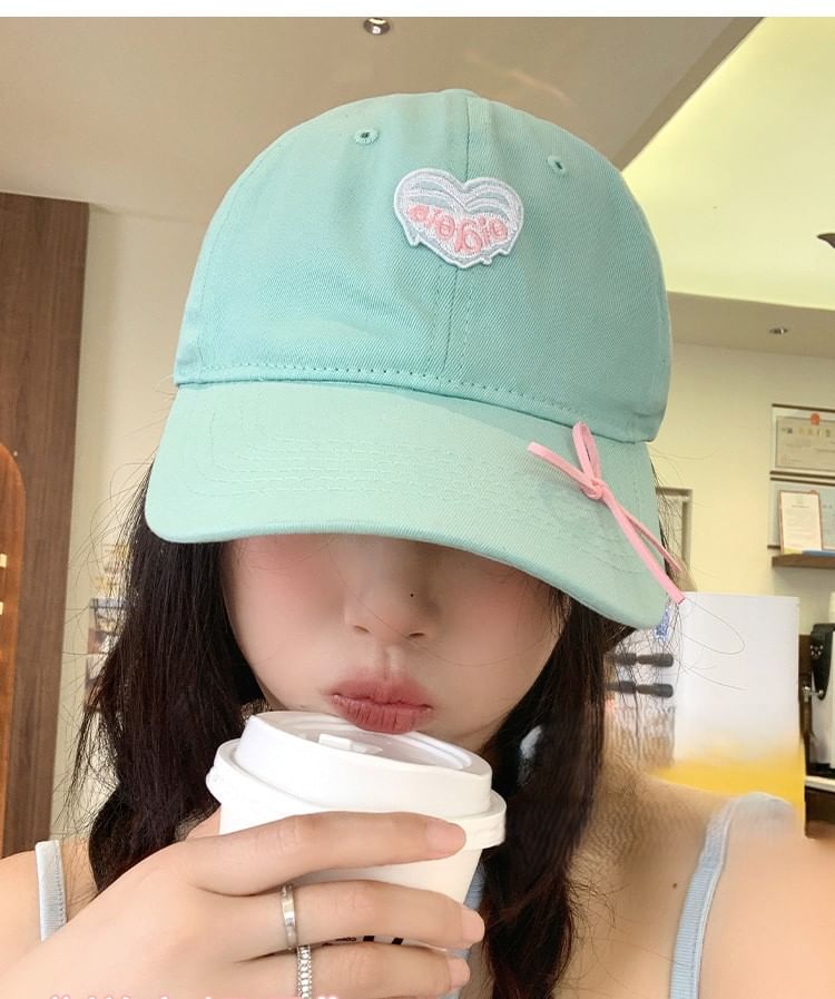 Cap Baseball Applique Heart