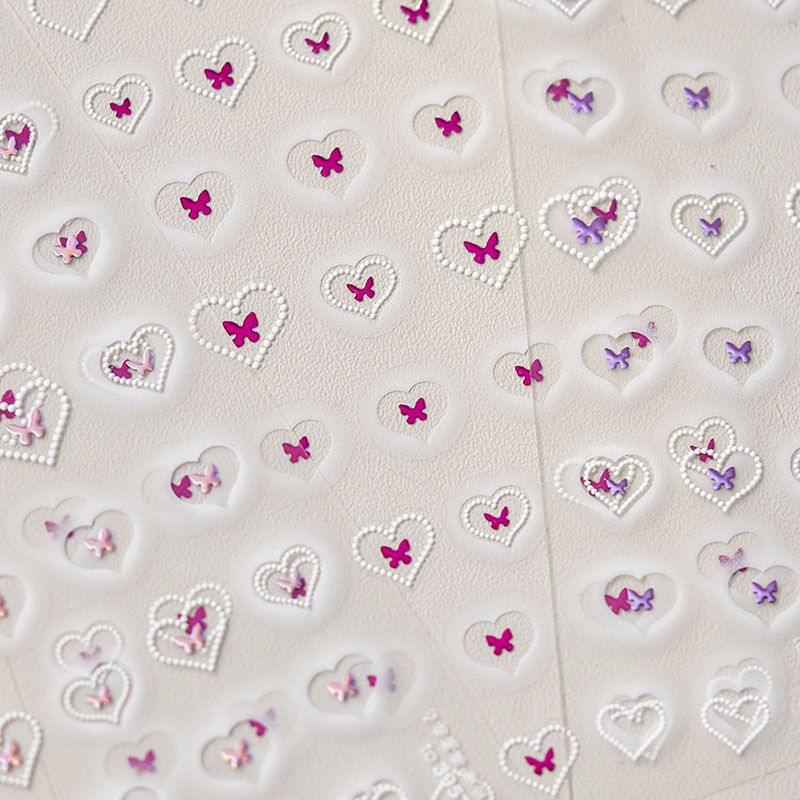 Butterfly Heart Nail Art Stickers