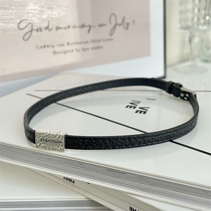 Alloy Faux Leather Choker
