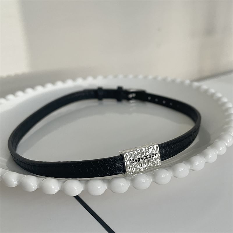 Alloy Faux Leather Choker