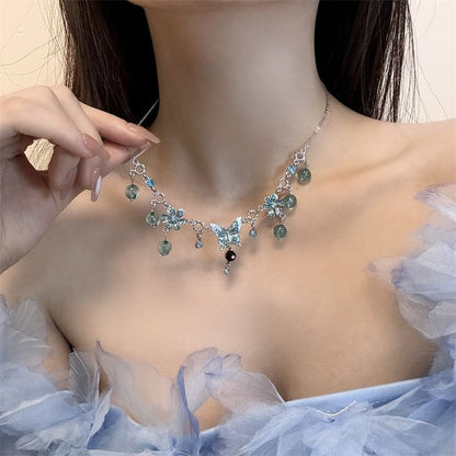 Butterfly Floral Alloy Choker