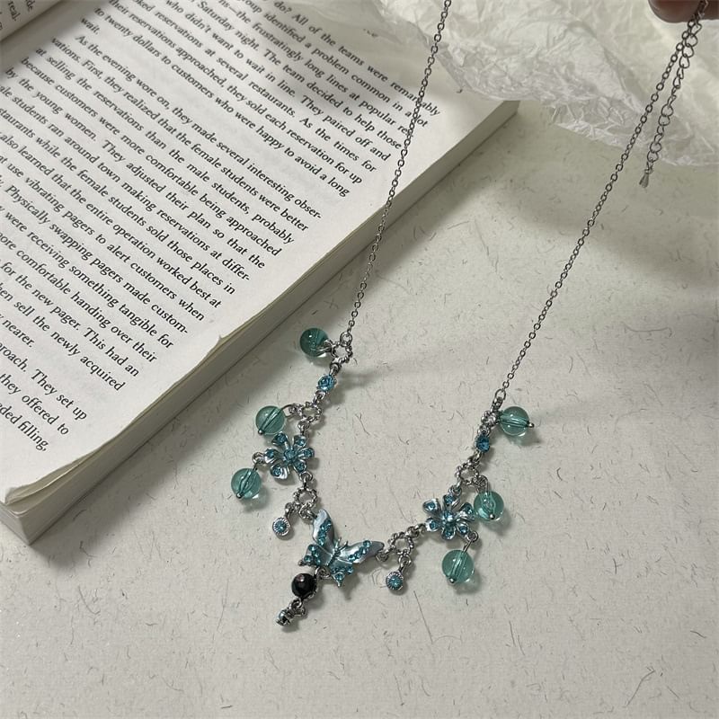 Butterfly Floral Alloy Choker