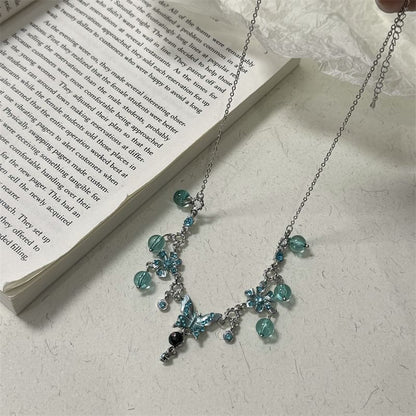 Butterfly Floral Alloy Choker