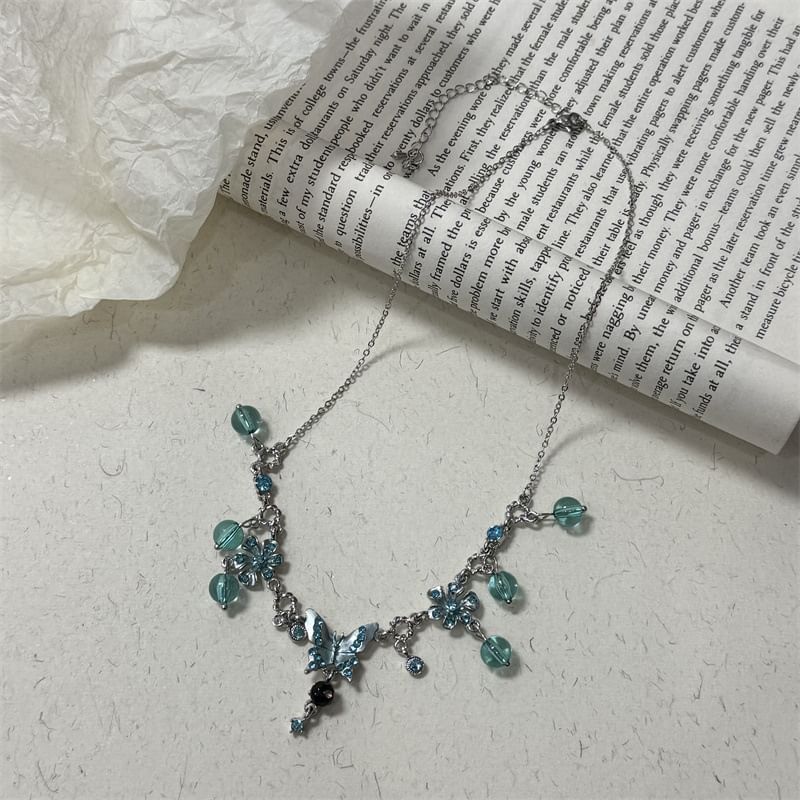 Butterfly Floral Alloy Choker