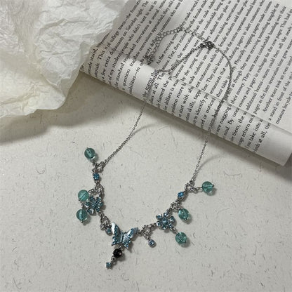 Butterfly Floral Alloy Choker