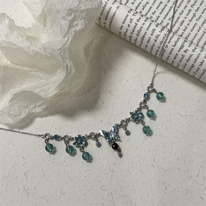 Butterfly Floral Alloy Choker