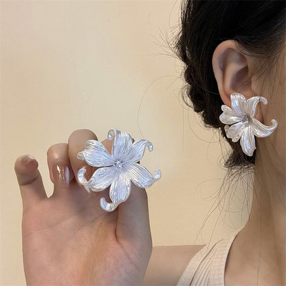Floral Alloy Stud Earring / Dangle Earring