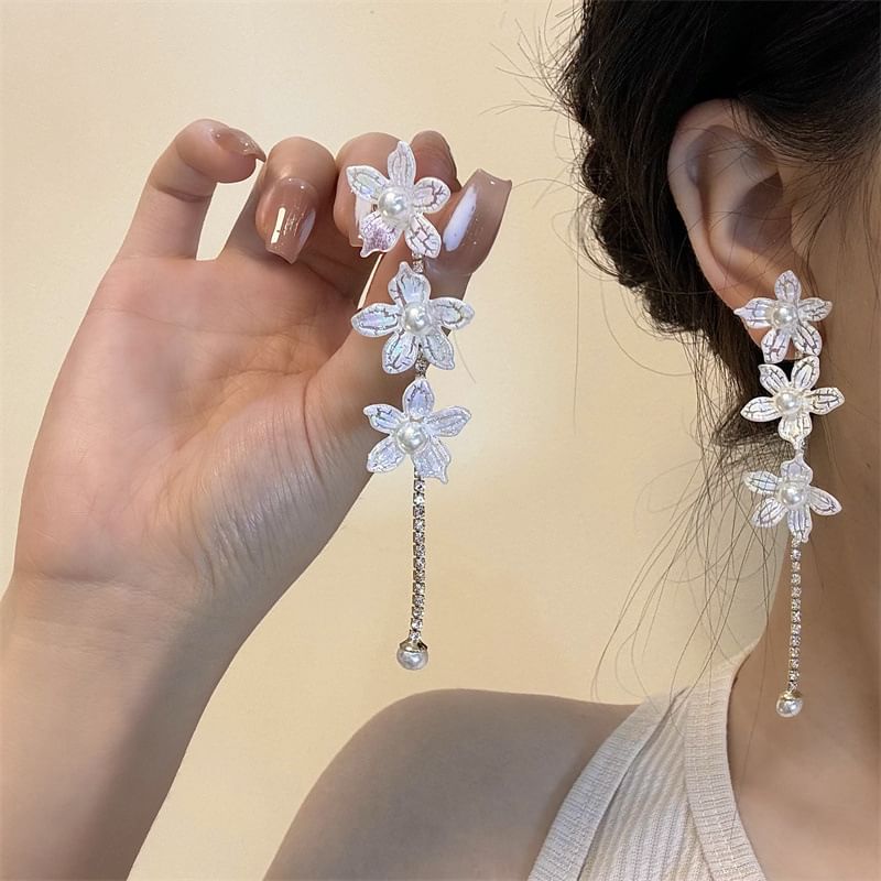 Floral Alloy Stud Earring / Dangle Earring