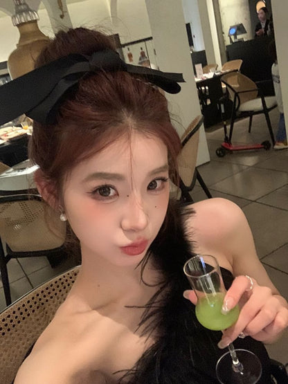 Pince à cheveux en tissu avec nœud