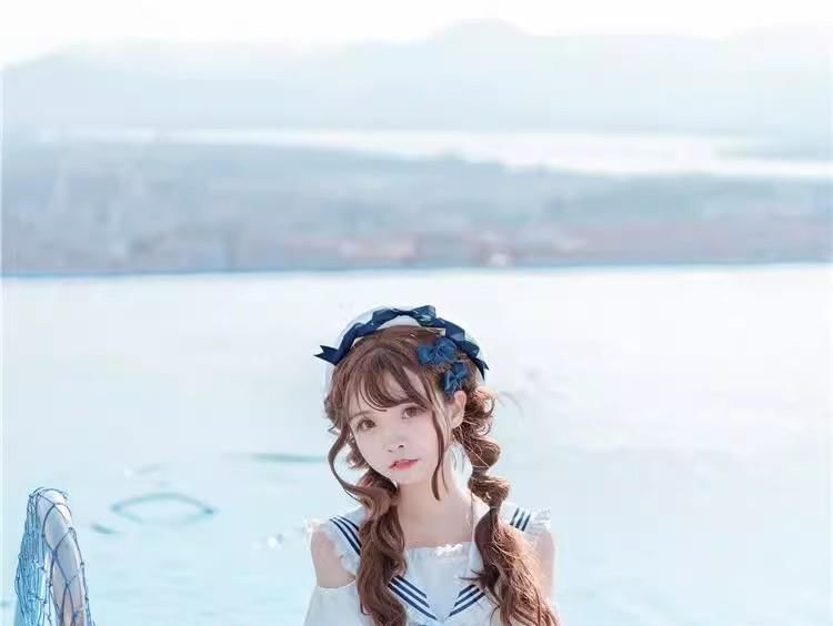 Set: Lolita Sailor Collar Swim Top + Swim Skirt