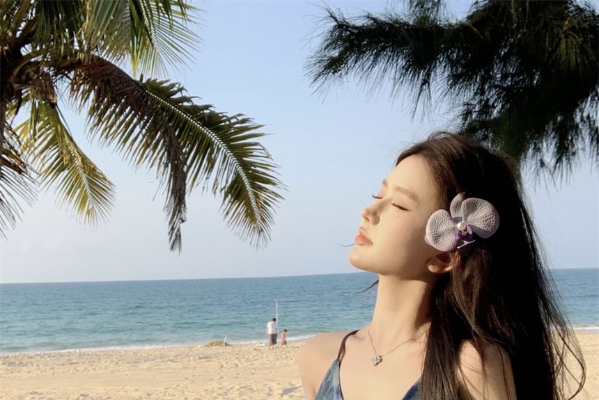 Spaghetti Strap V-Neck Tie Dye Print Maxi A-Line Dress