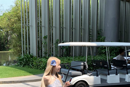 Spaghetti Strap Tie Dye Halter Neck Cutout Maxi A-Line Dress