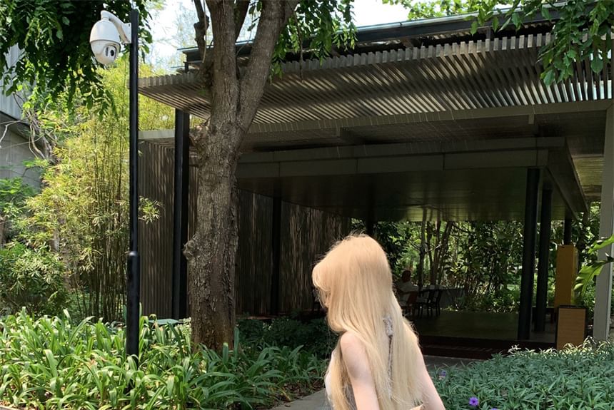 Spaghetti Strap Tie Dye Halter Neck Cutout Maxi A-Line Dress