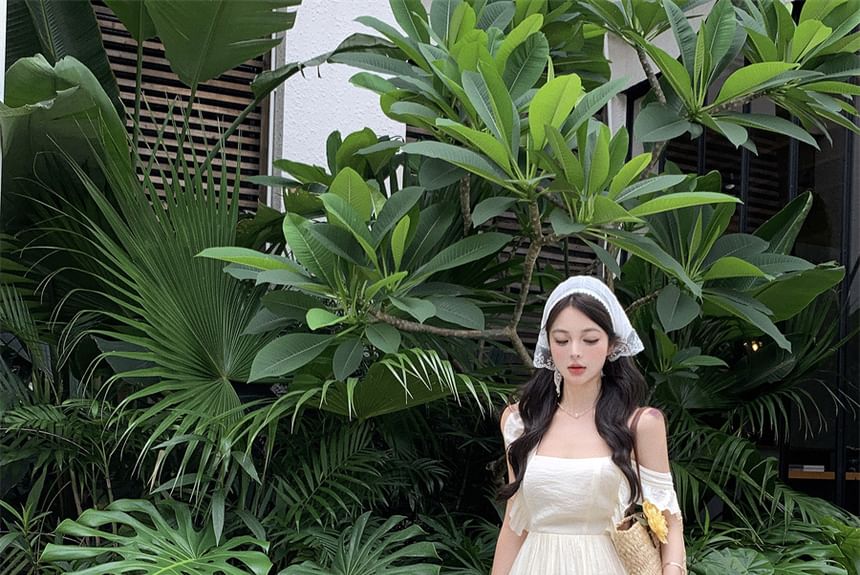 Spaghetti Strap Tie Back Maxi A-Line Dress