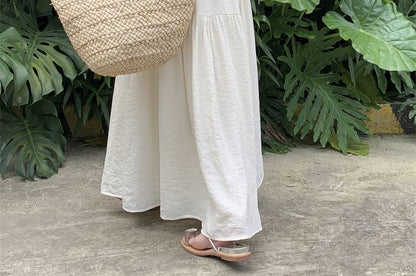 Spaghetti Strap Tie Back Maxi A-Line Dress