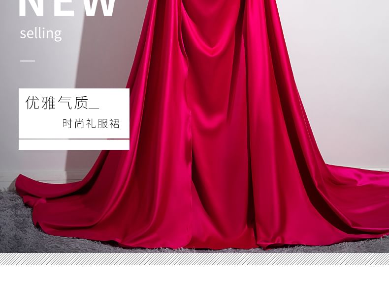 Gown Tube Ruched Evening Plain A-Line