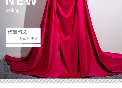 Gown Tube Ruched Evening Plain A-Line
