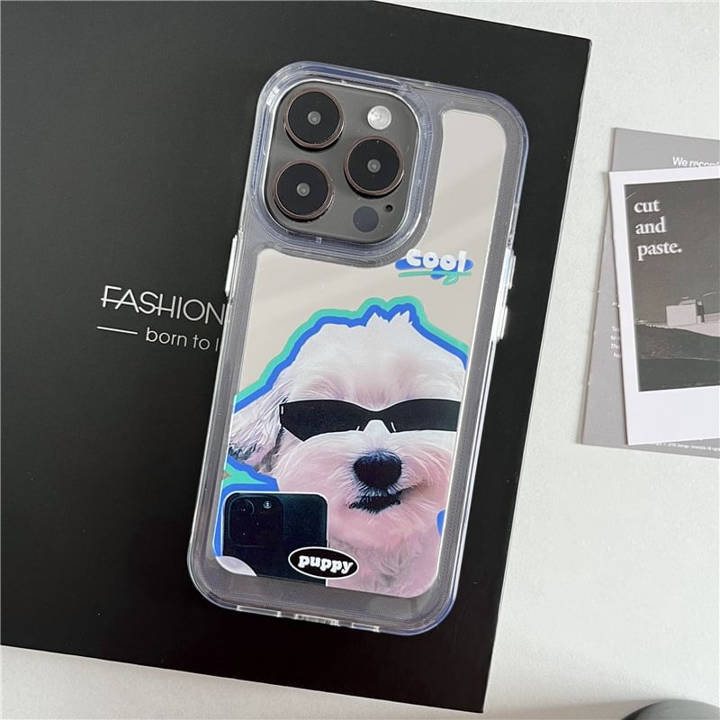 Dog Mirrored Phone Case - iPhone 15 Pro Max / 15 Pro / 15 Plus / 15 / 14 Pro Max / 14 Pro / 14 Plus / 14 / 13 Pro Max / 13 Pro / 13 / 13 mini / 12 Pro Max / 12 Pro / 12 / 12 mini / 11 Pro Max / 11 Pro / 11