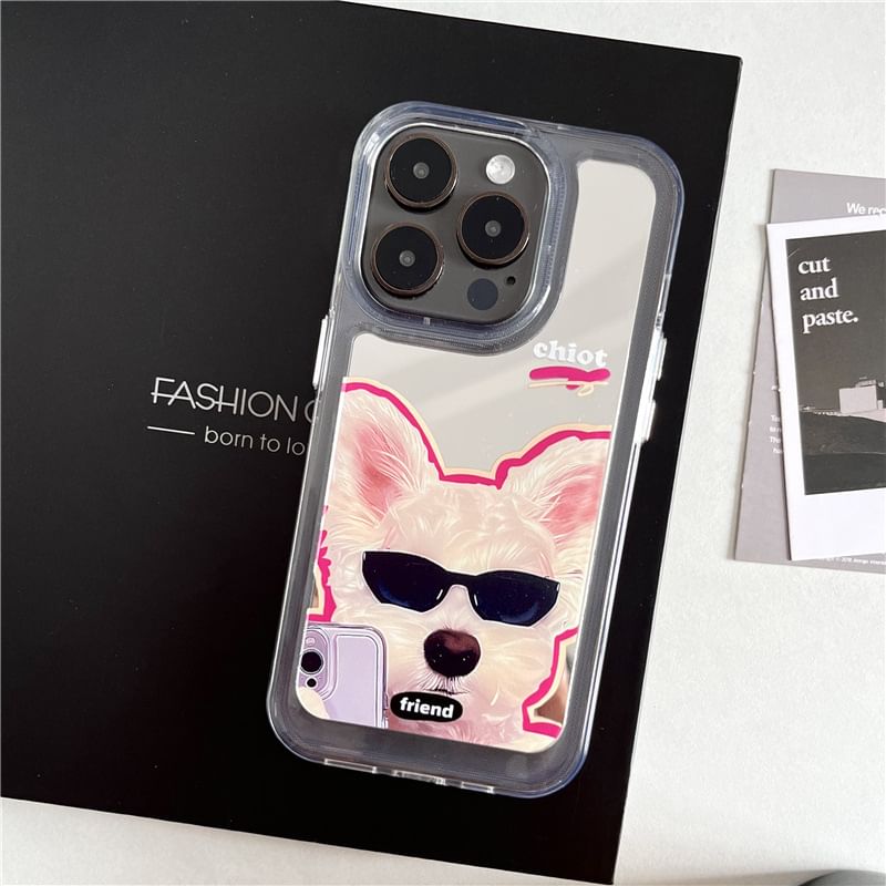 Dog Mirrored Phone Case - iPhone 15 Pro Max / 15 Pro / 15 Plus / 15 / 14 Pro Max / 14 Pro / 14 Plus / 14 / 13 Pro Max / 13 Pro / 13 / 13 mini / 12 Pro Max / 12 Pro / 12 / 12 mini / 11 Pro Max / 11 Pro / 11