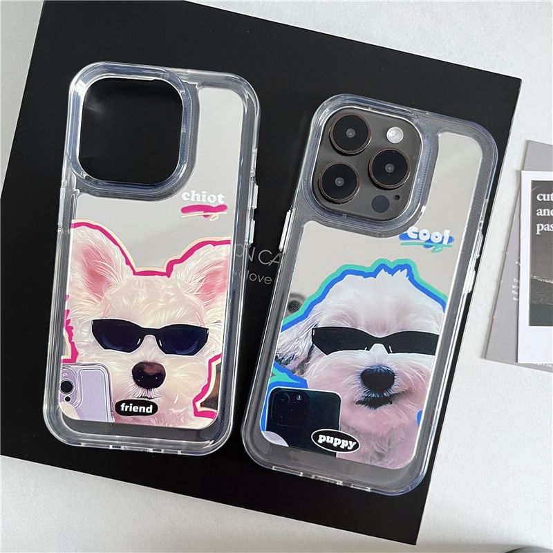 Dog Mirrored Phone Case - iPhone 15 Pro Max / 15 Pro / 15 Plus / 15 / 14 Pro Max / 14 Pro / 14 Plus / 14 / 13 Pro Max / 13 Pro / 13 / 13 mini / 12 Pro Max / 12 Pro / 12 / 12 mini / 11 Pro Max / 11 Pro / 11