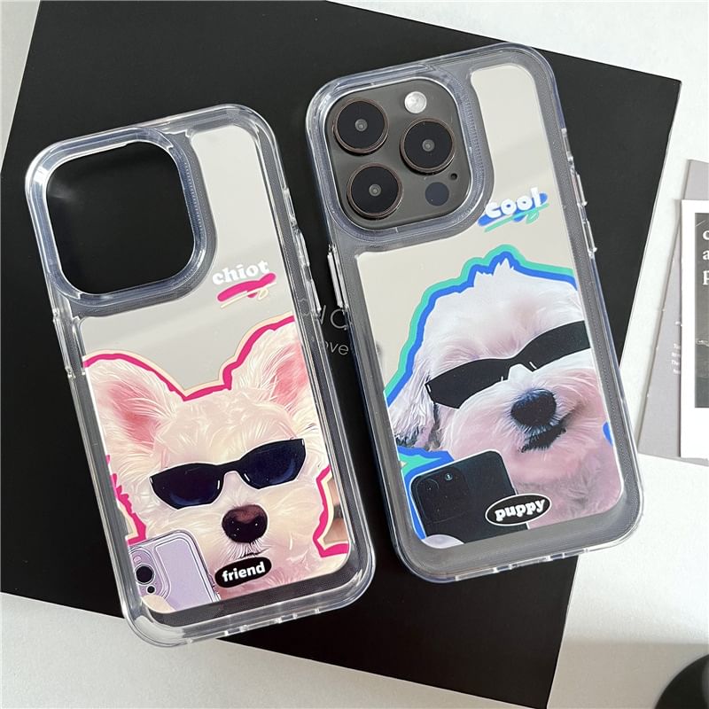 Dog Mirrored Phone Case - iPhone 15 Pro Max / 15 Pro / 15 Plus / 15 / 14 Pro Max / 14 Pro / 14 Plus / 14 / 13 Pro Max / 13 Pro / 13 / 13 mini / 12 Pro Max / 12 Pro / 12 / 12 mini / 11 Pro Max / 11 Pro / 11