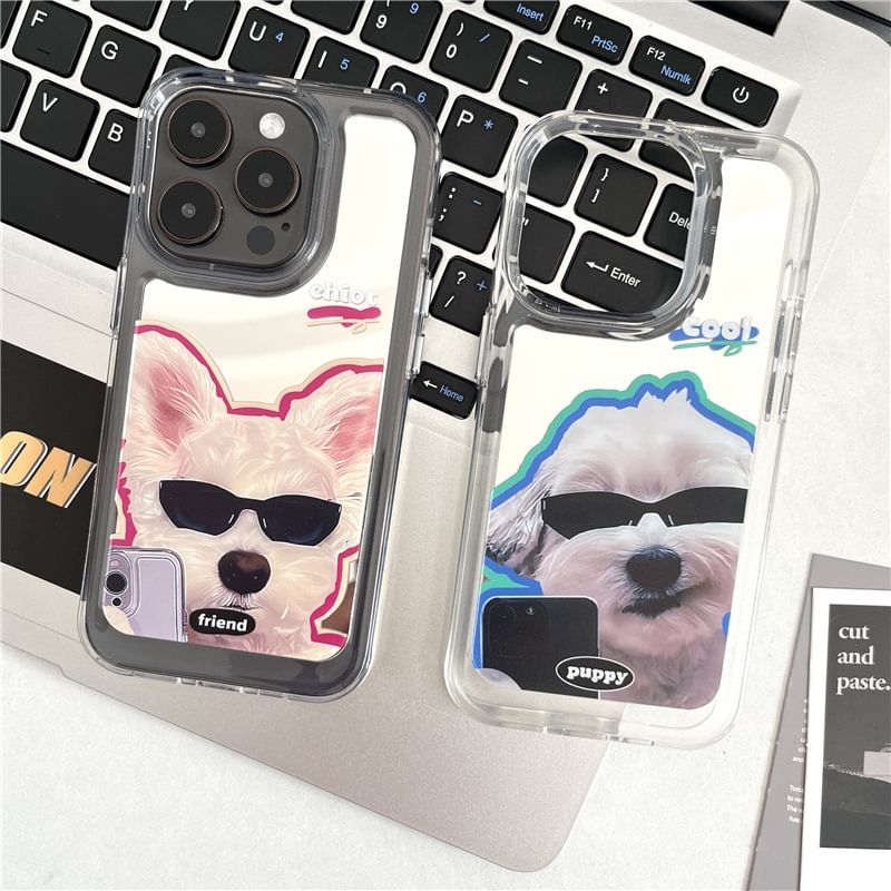 Dog Mirrored Phone Case - iPhone 15 Pro Max / 15 Pro / 15 Plus / 15 / 14 Pro Max / 14 Pro / 14 Plus / 14 / 13 Pro Max / 13 Pro / 13 / 13 mini / 12 Pro Max / 12 Pro / 12 / 12 mini / 11 Pro Max / 11 Pro / 11