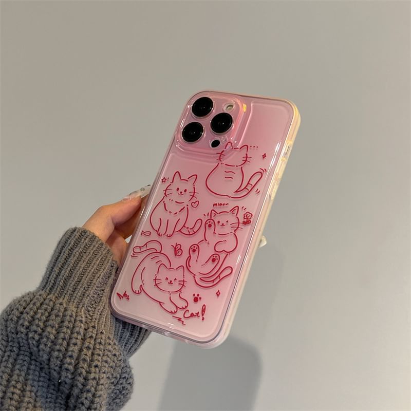 Cat Phone Case - iPhone 15 Pro Max / 15 Pro / 15 Plus / 15 / 14 Pro Max / 14 Pro / 14 Plus / 14 / 13 Pro Max / 13 Pro / 13 / 13 mini / 12 Pro Max / 12 Pro / 12 / 12 mini / 11 Pro Max / 11 Pro / 11