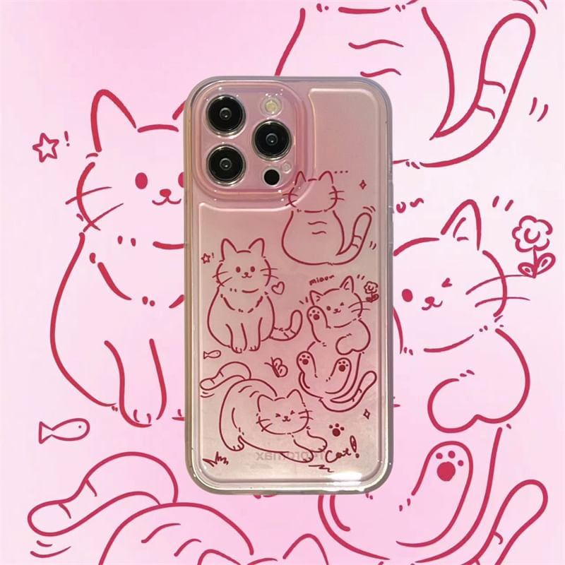 Cat Phone Case - iPhone 15 Pro Max / 15 Pro / 15 Plus / 15 / 14 Pro Max / 14 Pro / 14 Plus / 14 / 13 Pro Max / 13 Pro / 13 / 13 mini / 12 Pro Max / 12 Pro / 12 / 12 mini / 11 Pro Max / 11 Pro / 11