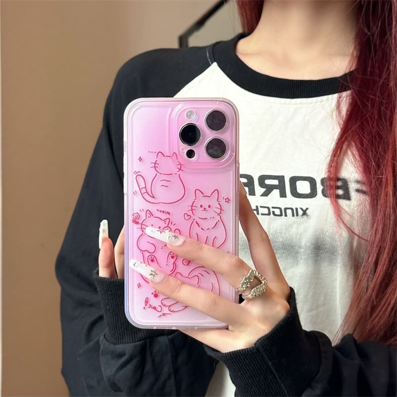 Cat Phone Case - iPhone 15 Pro Max / 15 Pro / 15 Plus / 15 / 14 Pro Max / 14 Pro / 14 Plus / 14 / 13 Pro Max / 13 Pro / 13 / 13 mini / 12 Pro Max / 12 Pro / 12 / 12 mini / 11 Pro Max / 11 Pro / 11