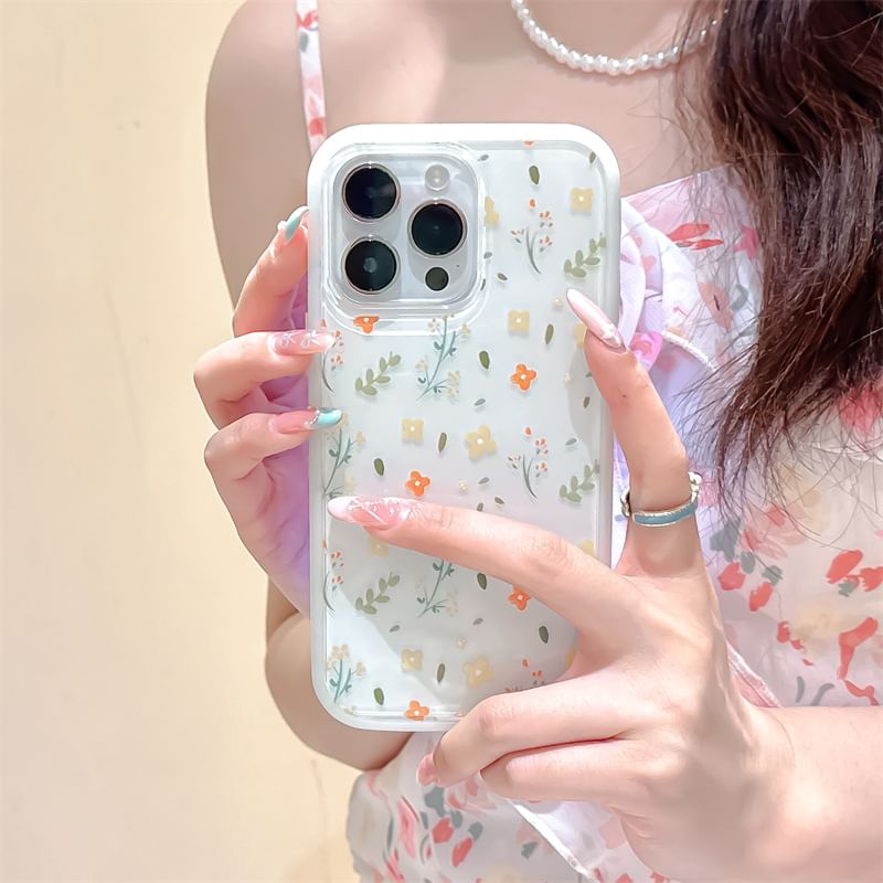 Floral Phone Case - iPhone 15 Pro Max / 15 Pro / 15 Plus / 15 / 14 Pro Max / 14 Pro / 14 Plus / 14 / 13 Pro Max / 13 Pro / 13 / 13 mini / 12 Pro Max / 12 Pro / 12 / 12 mini / 11 Pro Max / 11 Pro / 11