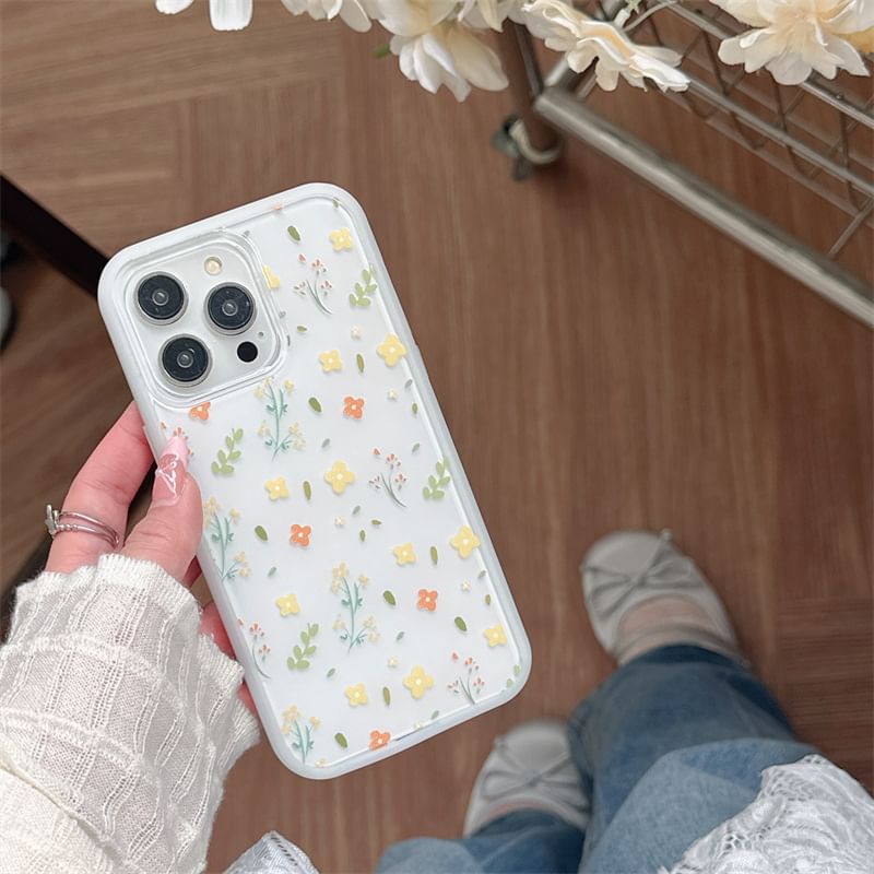 Floral Phone Case - iPhone 15 Pro Max / 15 Pro / 15 Plus / 15 / 14 Pro Max / 14 Pro / 14 Plus / 14 / 13 Pro Max / 13 Pro / 13 / 13 mini / 12 Pro Max / 12 Pro / 12 / 12 mini / 11 Pro Max / 11 Pro / 11