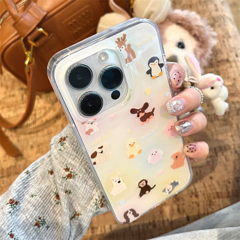 Animal Phone Case / Strap / Set - iPhone 15 Pro Max / 15 Pro / 15 Plus / 15 / 14 Pro Max / 14 Pro / 14 Plus / 14 / 13 Pro Max / 13 Pro / 13 / 13 mini / 12 Pro Max / 12 Pro / 12 / 12 mini / 11 Pro Max / 11 Pro / 11