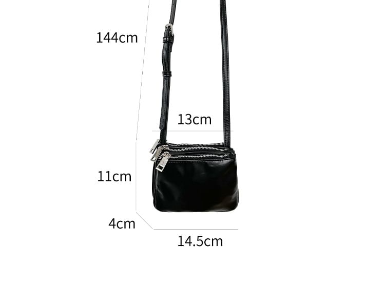 Plain Faux Leather Crossbody Bag