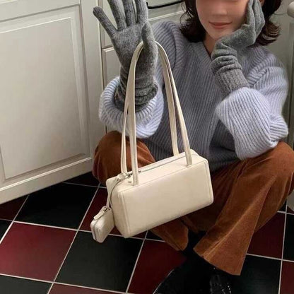 Plain Faux Leather Shoulder Bag