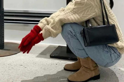 Plain Faux Leather Shoulder Bag