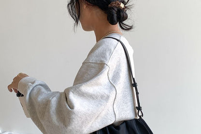 Plain Buckled Nylon Flap Tote Bag